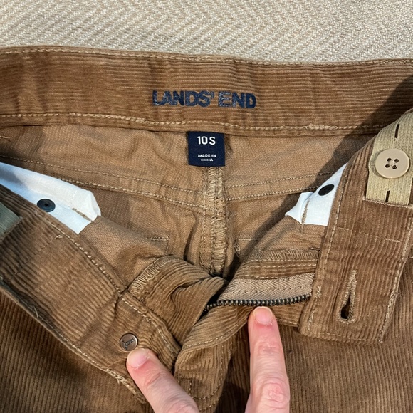 Lands End Boys Brown Corduroy Pants Size 10 Slim - Picture 2 of 3